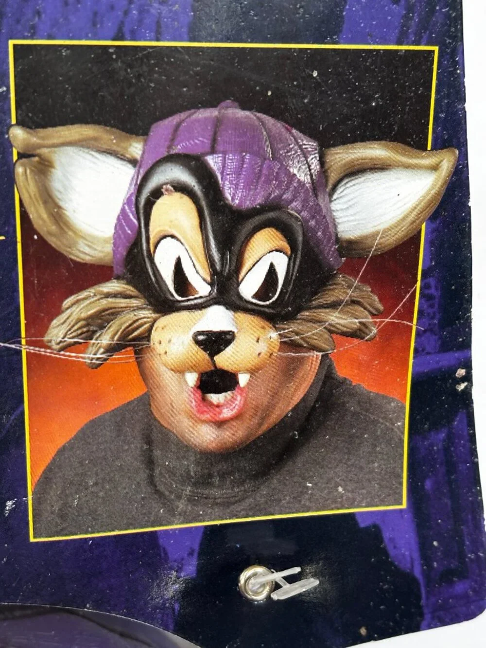 Disguise Fright  Asylum Cat Burglar Adult Vinyl Mask Cap NWT NOS